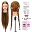 Synthetic Fiber Hair Training Head Hairdressing Practice Mannequin Manikin with Clamp + Hair Styling Braid Accessoires Set