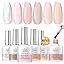Summer Crystal Gel Nail Polish Set - Pastel Colors Blue Red Green Yellow Pink - Soak Off UV Gel Polish Kit 6PCS