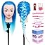 Synthetic Fiber Hair Training Head Hairdressing Practice Mannequin Manikin with Clamp + Hair Styling Braid Accessoires Set
