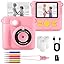 Kids Instant Print Camera, 1080P HD Digital Camera with 32G SD Card, 3 Rolls Photo Paper & 6 Color Pens, for 3-14 Year Old Girls