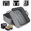 Silicone Air Fryer Liner for Ninja Dual AF400UK/SL400UK & Tower T17088, 2pcs Thickened and Larger Air Fryer Liners,Reusable Air Fryer Accessories for Ninja AF451UK 9.5L＆Ninja Double Stack XL Air Fryer