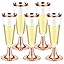 30Pcs Plastic Champagne Flutes, 150ml Gold Champagne Glasses Reusable Stemmed Party Wine Cups for Garden Wedding Anniversary Shower Parties