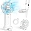 Handheld Fan, Portable Fan with 3 Speed, Mini Hand Held Fans 3000mAh Battery Operated, USB Rechargeable Foldable Desk Fan for Travel Camping Home Office