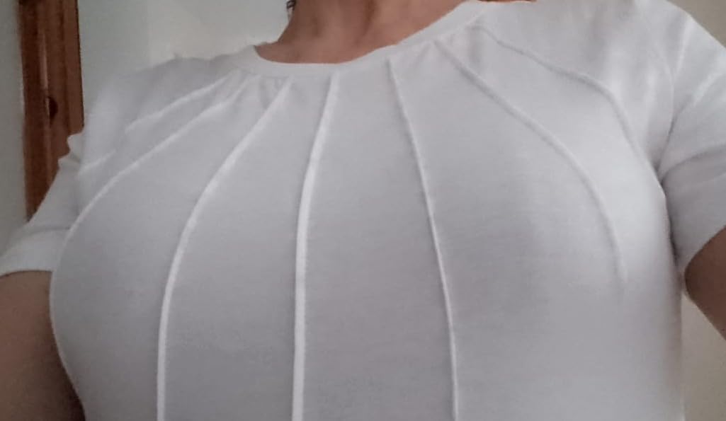Womens Casual Short Sleeve T-Shirts Crew Neck Pleated Tops Fashion Dressy Tunic Blouses