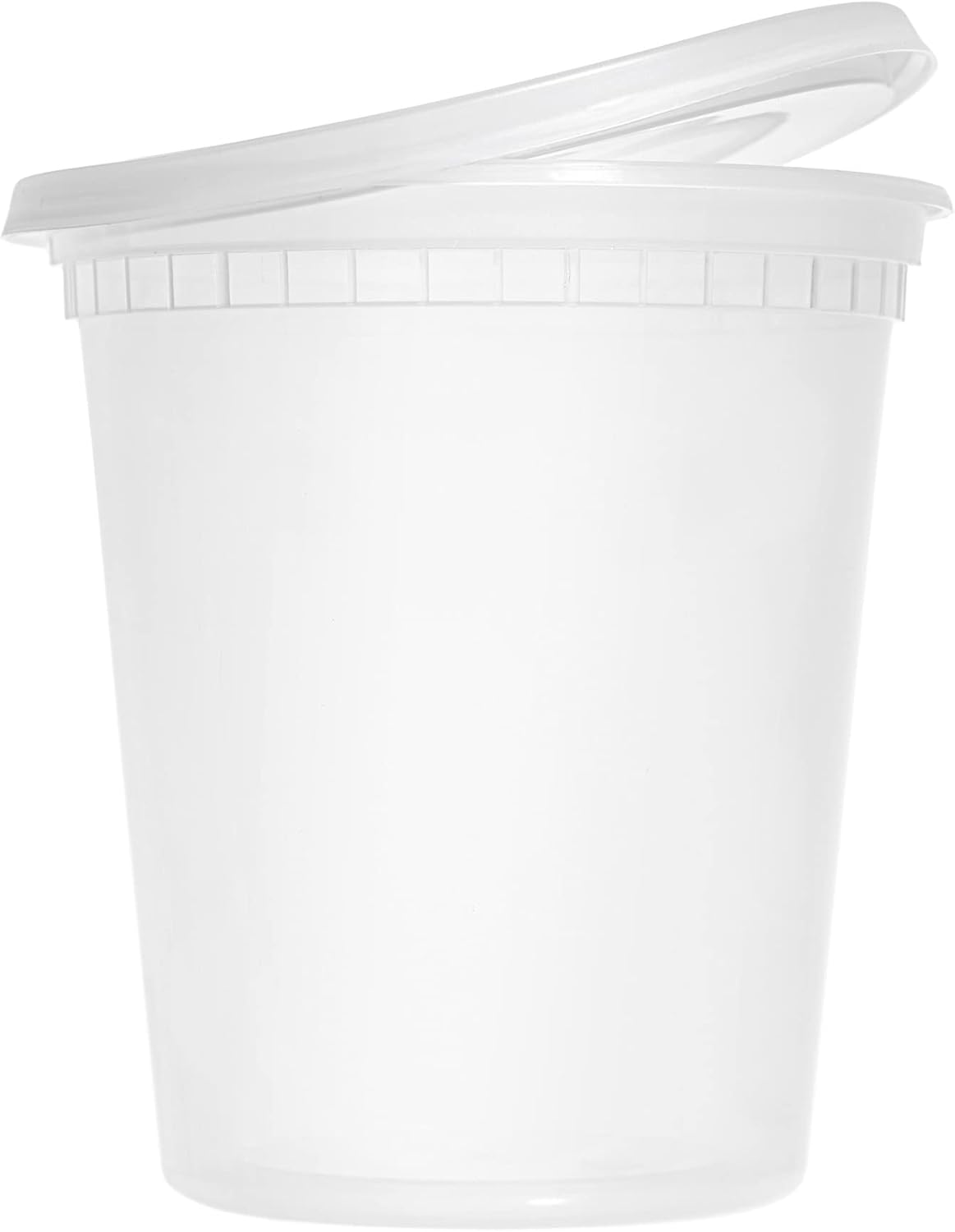 Pack of 20 Round Food Storage Soup Containers Plastic Deli Container Set with Lids Reusable Takeaway Meal - BPA Free