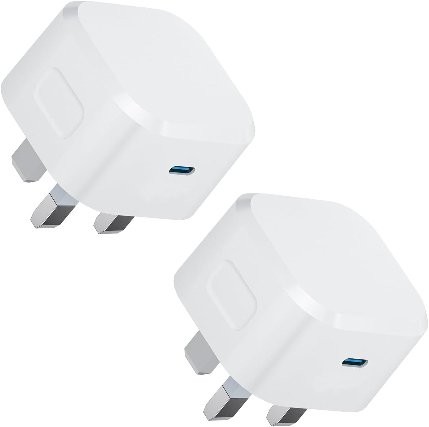 USB C Plug Charge Plug, 20W For Apple Watch and iPhone 16/15 Dual Port Type Wall Charger Adapter UK Charging