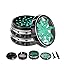 4 Pieces Clear Top Herb Grinder - Aluminium Spice Grinder with Pollen Scraper and Cleaning Brush - Black and Red.