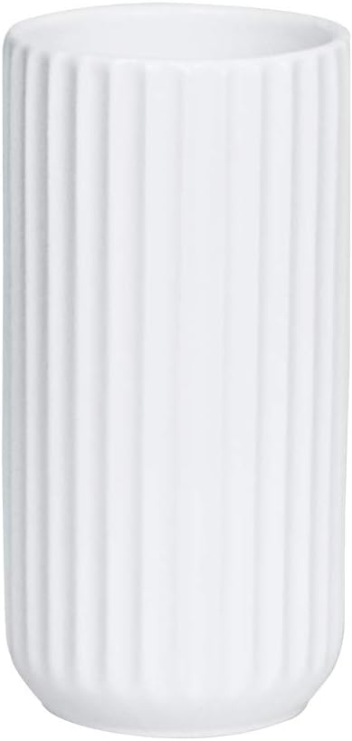 7 inch White Ceramic Flower Vase Home Decor Vase and Table Centerpieces Vase for Friends and Family, Christmas, Wedding, Bridal Shower