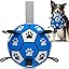 Dog Soccer Ball, Interactive Dog Toys for Tug of War, Puppy Birthday Gifts, Water Toy, Durable Dog Balls for Small & Medium Lake Blue