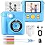 Kids Instant Print Camera, 1080P HD Digital Camera with 32G SD Card, 3 Rolls Photo Paper & 6 Color Pens, for 3-14 Year Old Girls