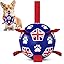 Dog Soccer Ball, Interactive Dog Toys for Tug of War, Puppy Birthday Gifts, Water Toy, Durable Dog Balls for Small & Medium Lake Blue