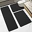 Bath Mat Set Ultra Soft Non Slip Memory Foam 3 Piece Bathroom Rug Super Absorbent Floor Mat Machine Wash Toilet Mat for Bathroom, Bedroom,Living Room (Black, 60 * 80+U60*60+43 * 120cm)