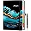 Diary 2025-2026 - Academic Diary A5 Page a Day, Mid-Year Planner (Aug.25-Jul.26) with Monthly View, Pen Set, Colourful Tabs Famous Quotes, Inner Pocket, Cat Theme