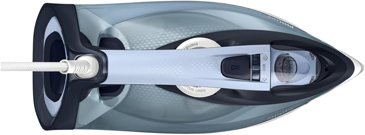 7000 Series Steam Iron - 2800W, 50g/min Steam, 250g Steam Boost, Vertical Steam, SteamGlide Plus Soleplate, Louros/Cotton Blue