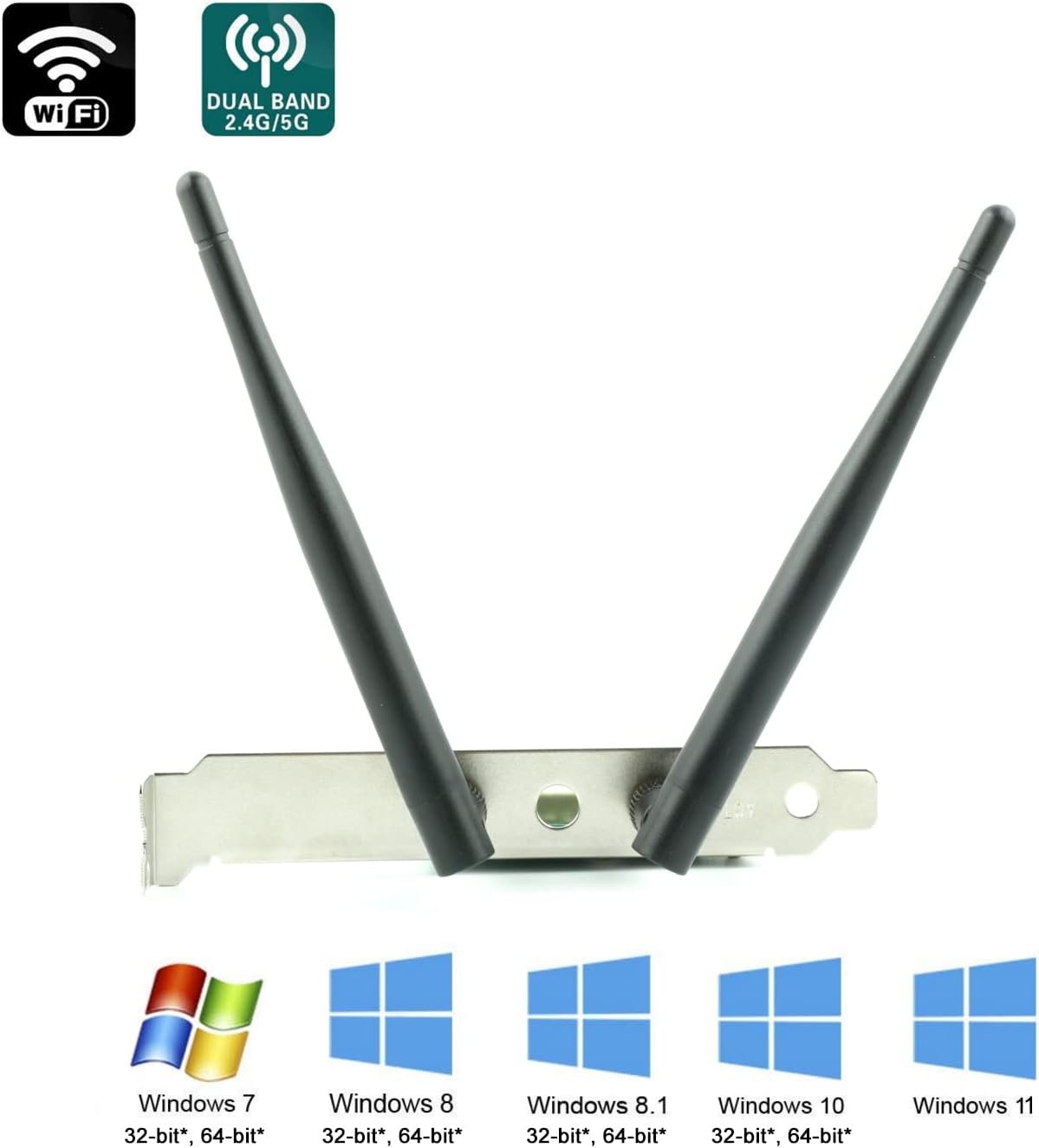 WiFi Card, AC 1200Mbps Wireless WiFi PCIe Network Card 5GHz/2.4GHz Dual Band PCI Express Network Card for Desktop/PC Gaming