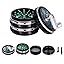 4 Pieces Clear Top Herb Grinder - Aluminium Spice Grinder with Pollen Scraper and Cleaning Brush - Black and Red.