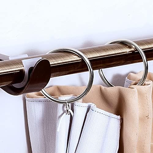 50 Pack 38mm Silver Metal Curtain Rings for Poles, Rods and Drapery, Shower Curtains