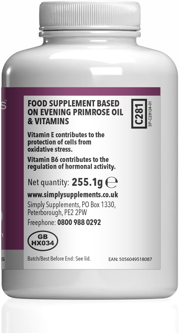 Evening Primrose Oil 3000mg Capsules with Vitamins B6 & E
