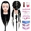 Synthetic Fiber Hair Training Head Hairdressing Practice Mannequin Manikin with Clamp + Hair Styling Braid Accessoires Set