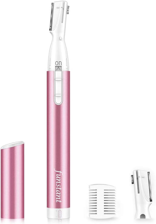 Upgraded Precision Facial Hair Trimmer for Women - Electric Eyebrow with Comb