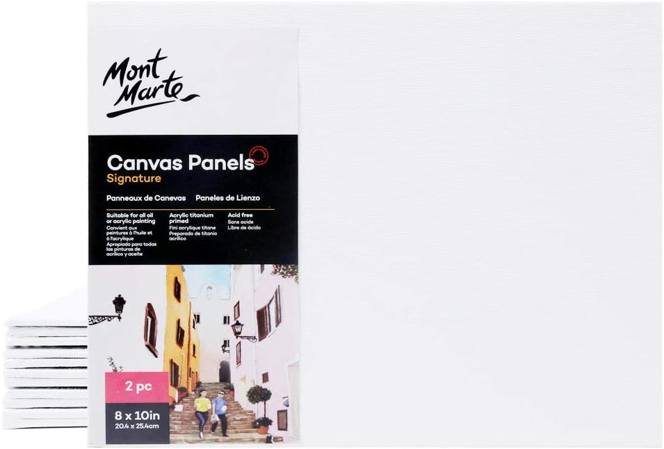 Professional Series Painting Canvas Panels 8 x 10 inch, 12-Pack. Suitable for Artists at All Skill Levels.
