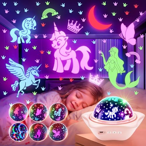 Sensory Star Projector Night Light with Bluetooth Speaker and Remote Control