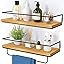 White Floating Shelves Wall Mounted Set of 2 With 18kg Weight Capacity, Hanging Wall shelves for Bedroom, Kitchen, Bathroom, Living Room, Home Office, Storage Organiser - Solid Wood Shelf