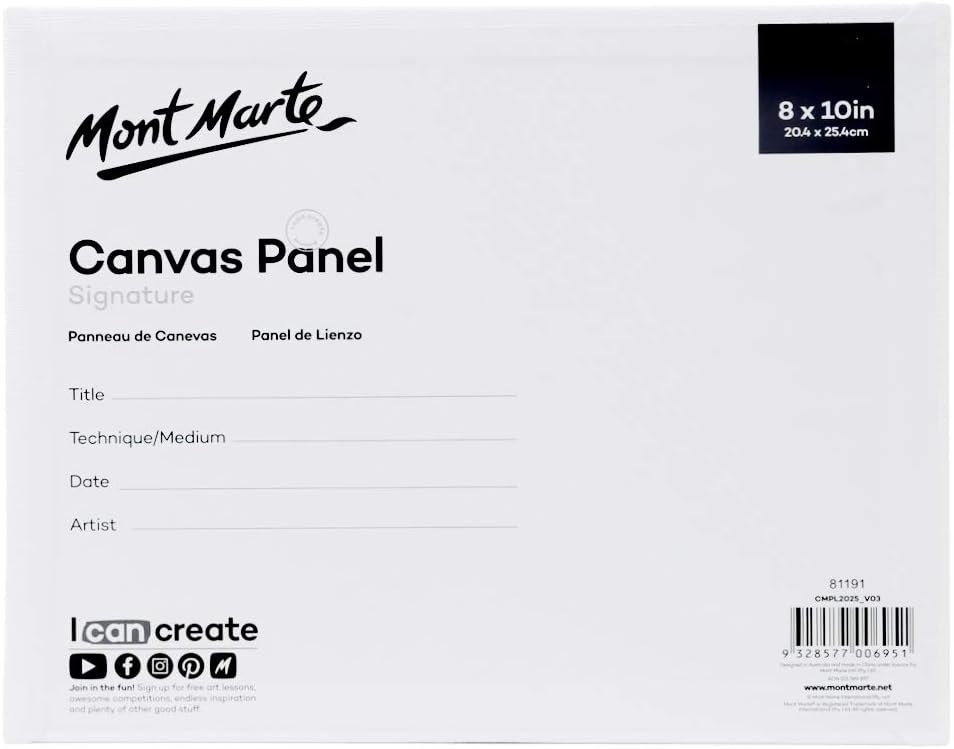 Professional Series Painting Canvas Panels 8 x 10 inch, 12-Pack. Suitable for Artists at All Skill Levels.