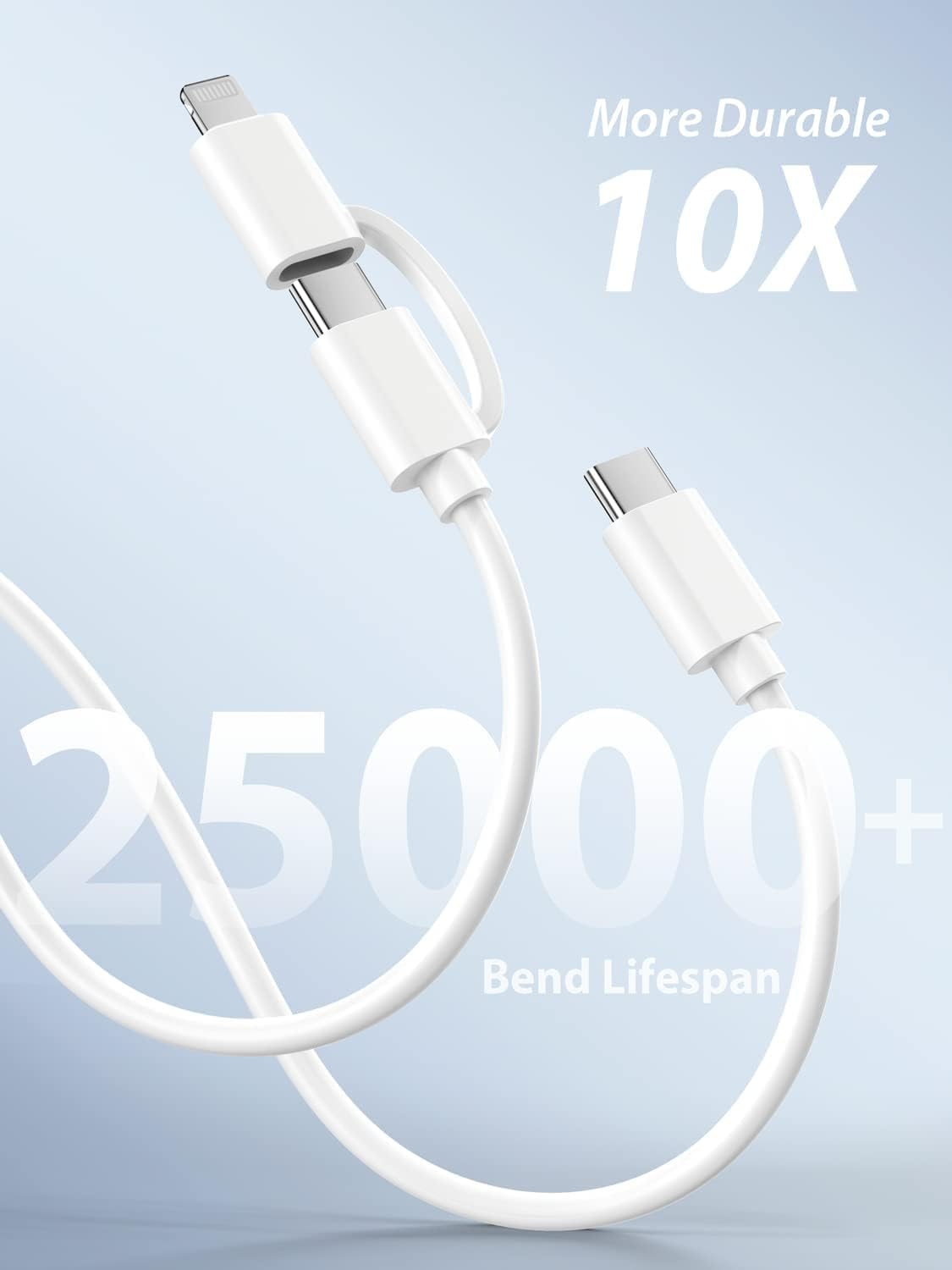 2 in 1 USB C to USB C/Lightning Cable 2Pack 2M MFi iPhone 15 Charger C to C Fast Charging 60W Type C for iPhone iPad Pro Air Samsung Galaxy MacBook Switch