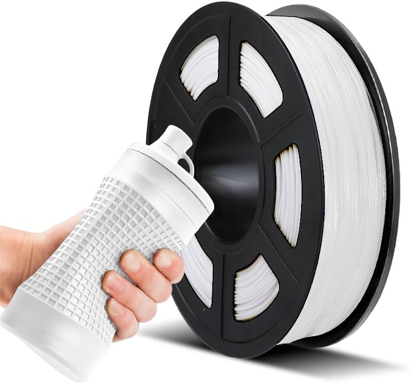 TPU Flexible Filament 1.75mm, 3D Printer Filament, Dimensional Accuracy +/- 0.03 mm, 0.5KG Spool, 1.75 mm, TPU White