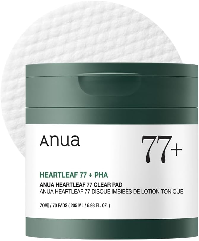 Toner Pad, Mild Exfoliating Facial Pads for Glass Skin, Hydrating Pore Care for Sensitive Skin, Heartleaf Extract, PHA, Centella