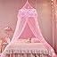 Mosquito Mesh Net Large Dome Hanging Canopy for Girls With Round Lace for Punch-free Installation - Single to Double Bed - Ideal for Bedroom Decorative