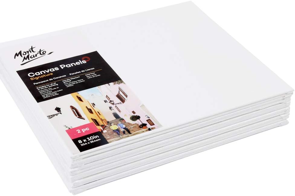 Professional Series Painting Canvas Panels 8 x 10 inch, 12-Pack. Suitable for Artists at All Skill Levels.
