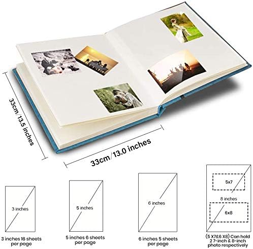 Magnetic Self-Stick Page Photo Album with Leather Cover