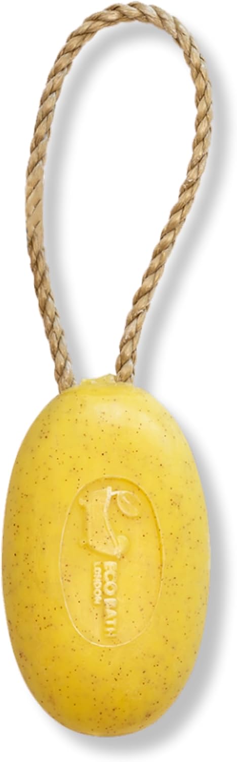 Eco Bath London Lime Soap on a Rope 220g - Luxury Eco-Friendly Lime Soap, Refreshing Body Wash Bar with Shea Butter, Natural Shower Gel Bar for Smooth and Hydrated Skin,