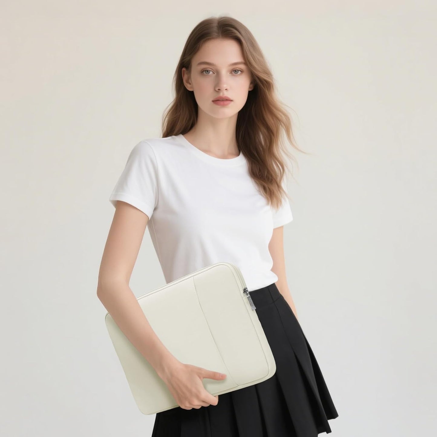 14-15 Inch Laptop Sleeve Bag Set for MacBook Air 15 M4/M3/M2, MacBook Pro 15, XPS 14/15 Plus, 15" Surface Laptop, NoteBook Case for 14" HP Lenovo ThinkPad Asus Acer HUAWEI, Beige