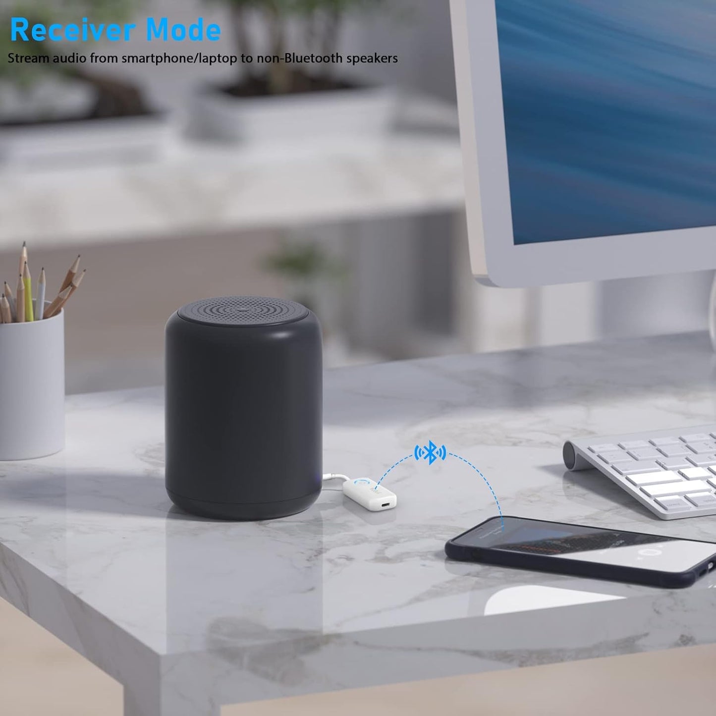 Bluetooth 5.3 Transmitter Receiver for Headphones, Dual Pairing 2 in 1 Bluetooth Adapter with Aptx/Aptx-HD/Low Latency, Adapter Jack for Aeroplane/Gym/Smartphone/TV