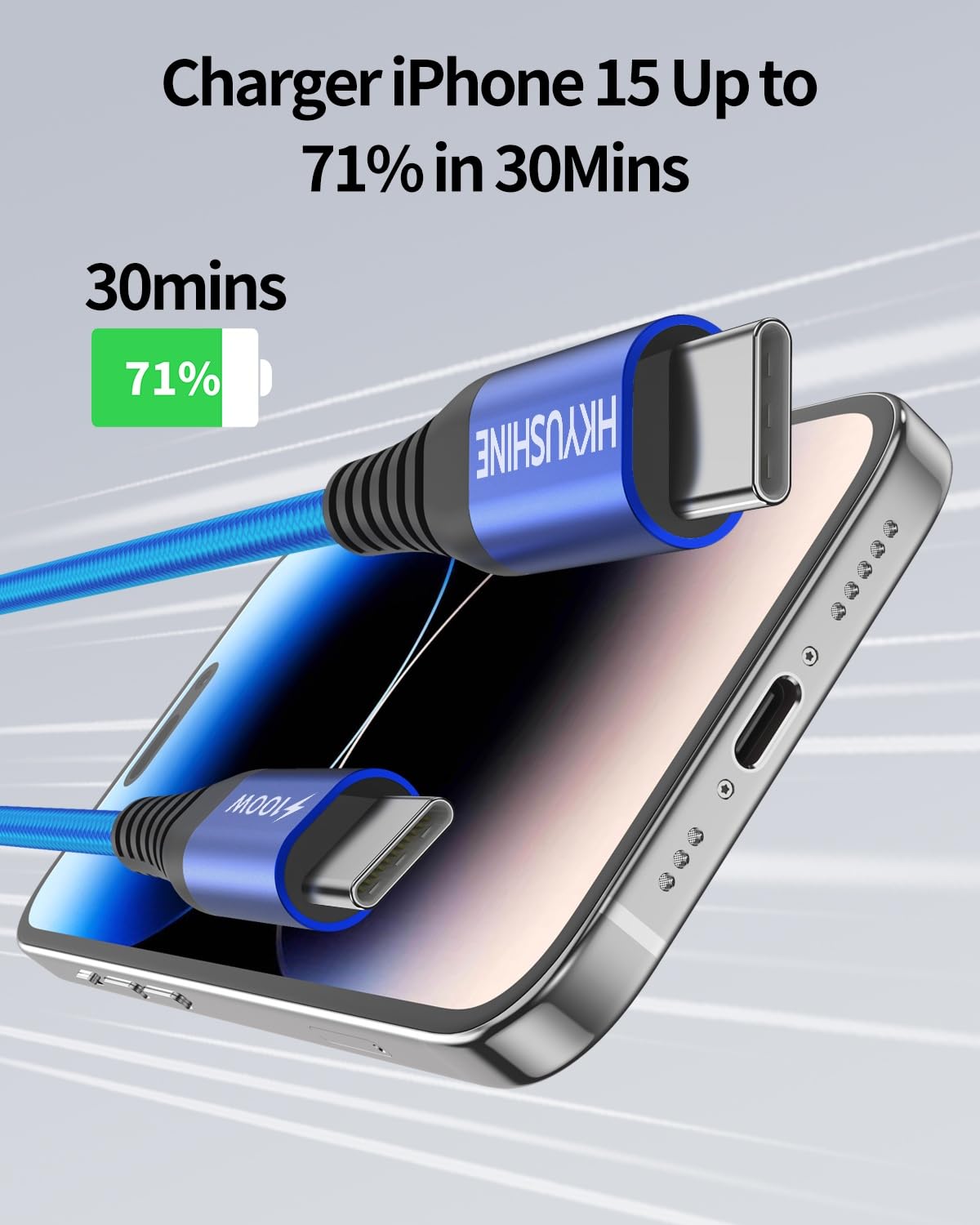 USB C to USB C Charger Cable, 3Pack 2M 100W 5A Type C Charger Cable Fast Charging for iPhone 16 15 Pro Max MacBook Pro iPad Air, Samsung S24 S23 S22 S21, Pixel 7 6, Switch, PS5