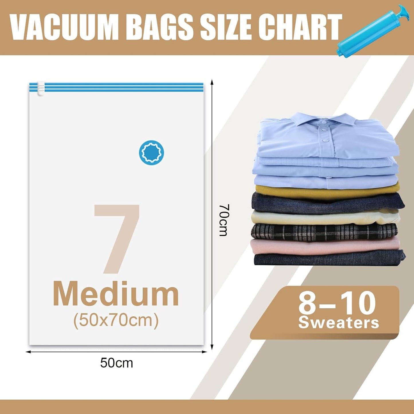 Medium Vacuum Storage Bags with Hand Pump