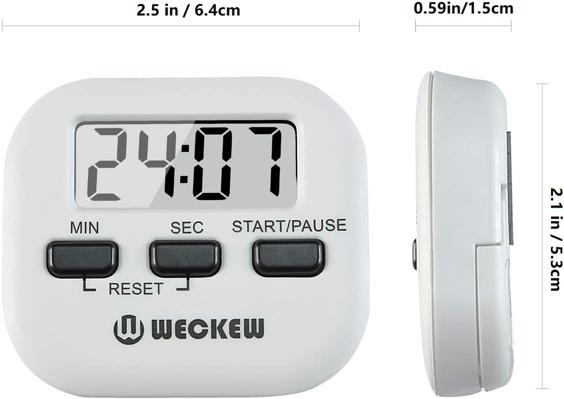 Kitchen Timer, WECKEW 2 Pack Digital Kitchen Timer Magnetic Countdown Stopwatch Timer With Loud Alarm