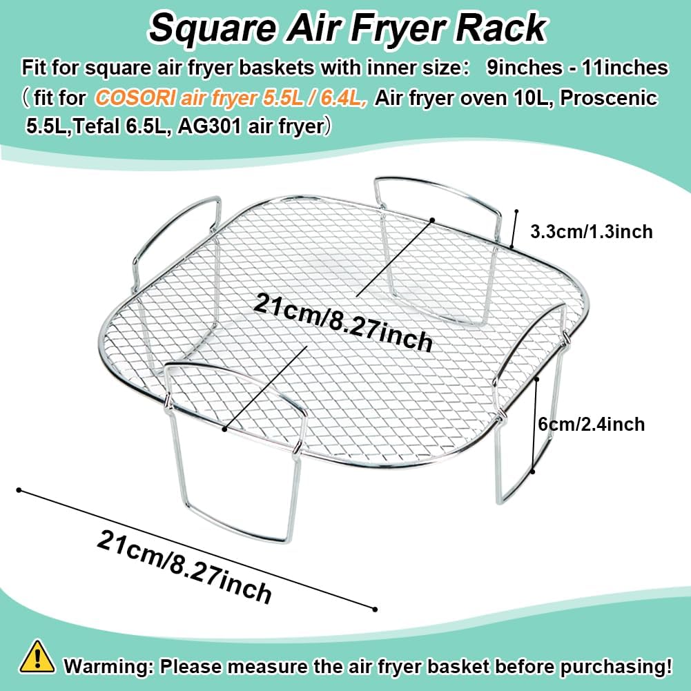 Air Fryer Rack Square for COSORI 5.5L/6.4L | Not Suitable for Philips Airfryers
