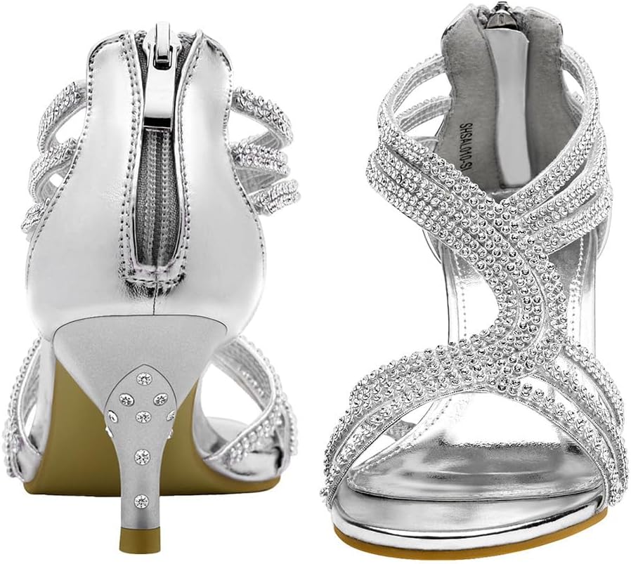 Ladies Heels Strappy Low Kitten Dress Prom Wedding Bride Sandals Shoes