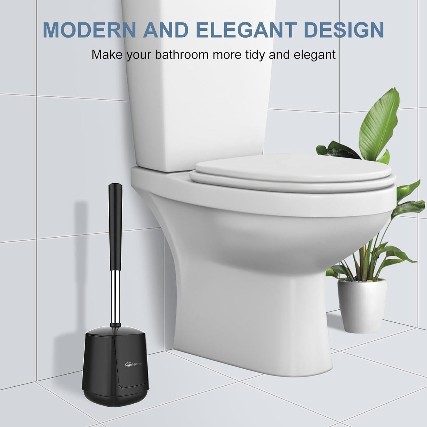 Toilet Bowl Brush and Holder Automatic Toilet Brushes for Bathroom with Holder Ventilated Toilet Cleaner Brush for Toilet Scrubber Cleaning