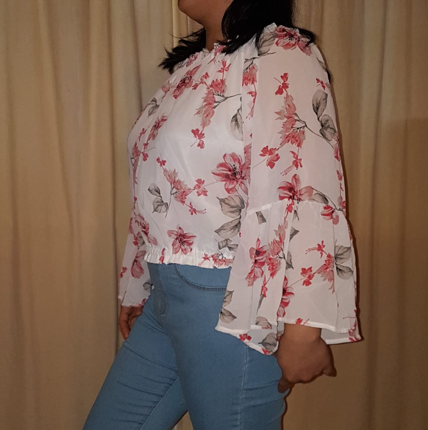 New Women's Casual Loose Printed Chiffon Blouse Summer Short Sleeve Shirt for Ladies