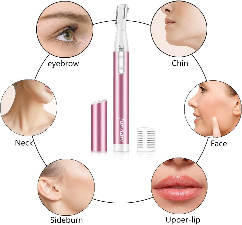 Upgraded Precision Facial Hair Trimmer for Women - Electric Eyebrow with Comb