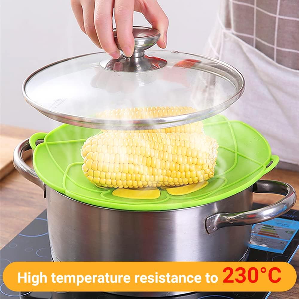 Spill Stopper Lid Cover,2Pcs Silicone Pan Lid 10"&11.5" Splatter Guard Pots Boil Over Safeguard Multi-Function Kitchen Tool Kitchen Gadgets