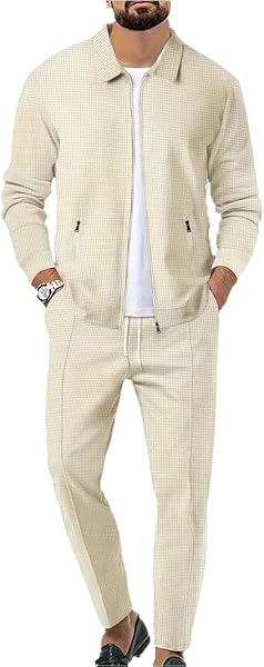 New Men's Tracksuits 2 Pieces Sweatsuit Sets Workout Top & Bottom Suit Set Trendy Outfits