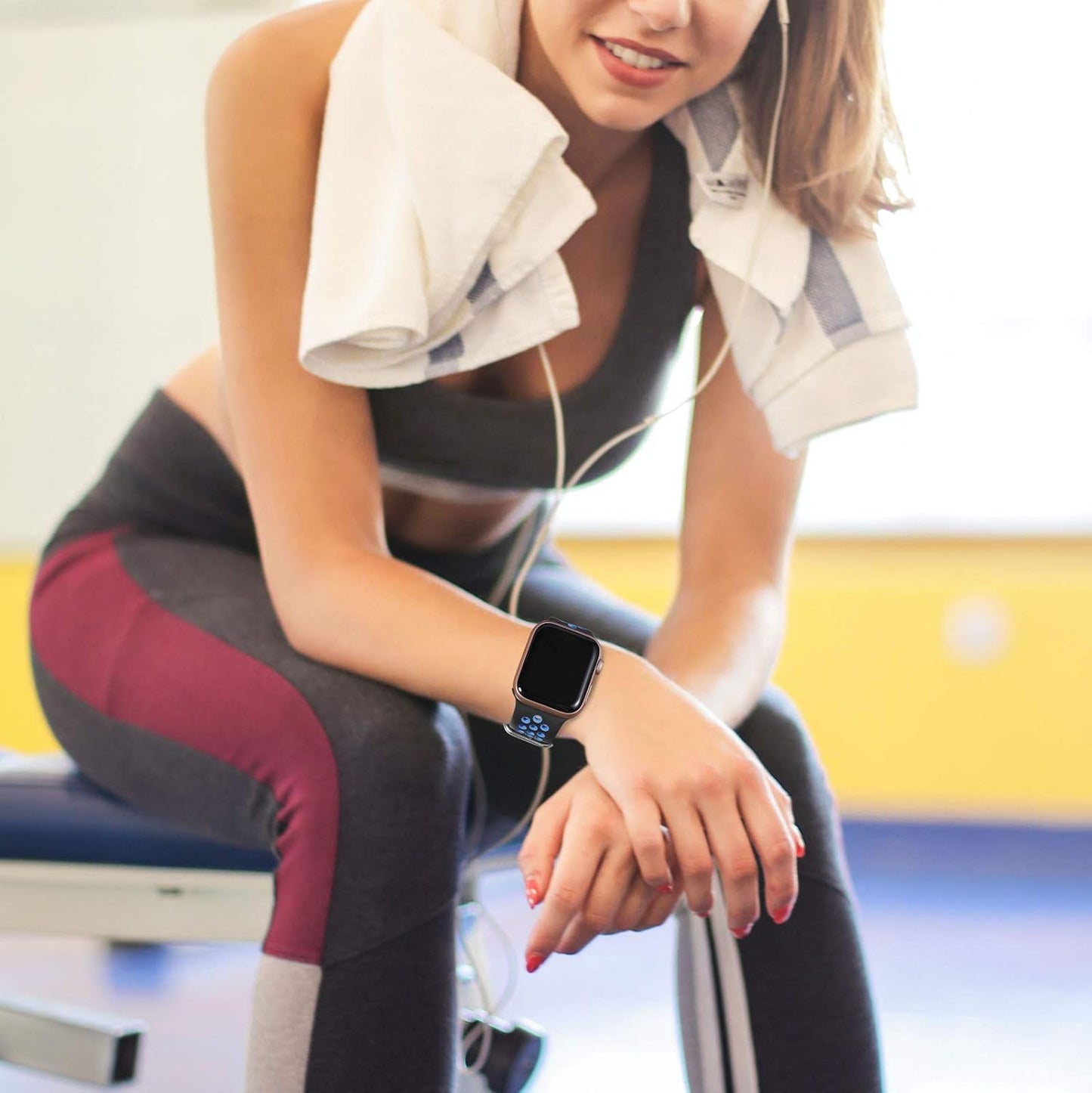 Pack 3 Replacement Strap Compatible with Apple Watch 44mm 42mm 38mm 40mm/41mm 45mm 49mm, Silicone Wrist Strap Sport Band