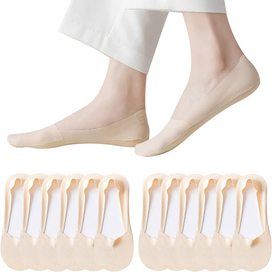 6 Pairs Invisible Non -Slip Woman Short Socks Low Cut Liners & Ankle Socks