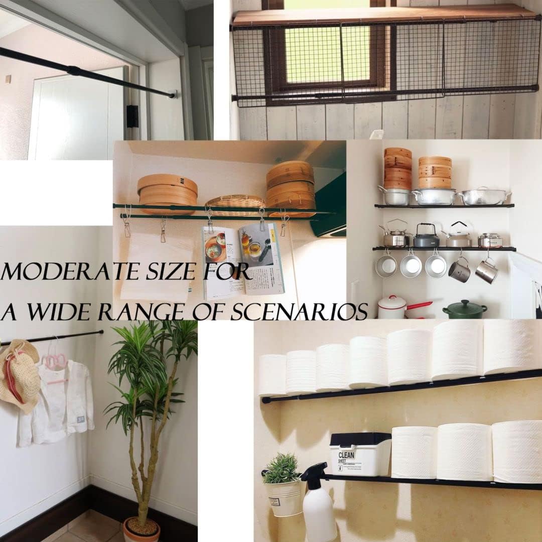 Net Curtain Rods Extendable Tension Rods for Net Curtains Spring Loaded Tension Rod for Kitchen, Bathroom, Wardrobe